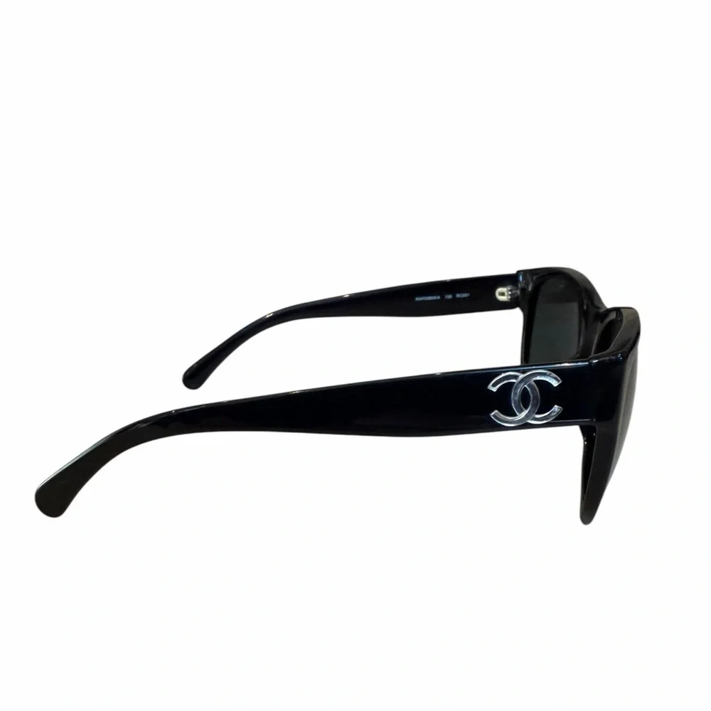 CHANEL Black‎ Sunglasses with Silver Accents